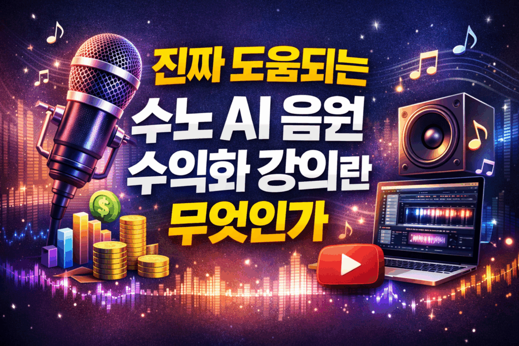 과연 진짜 도움되는 수노 AI 음원 수익화 강의란 무엇일까?